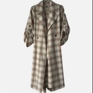 Cara Santana Trench Coat Plaid